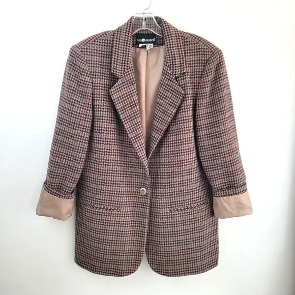 VTG Sag Harbor tweed wool blazer jacket - Picture 8 of 12